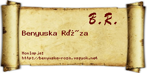 Benyuska Róza névjegykártya